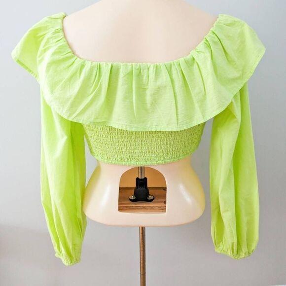 Forever 21 Off the Shoulder Eyelet Ruffle Top NWOT - Picture 6 of 7